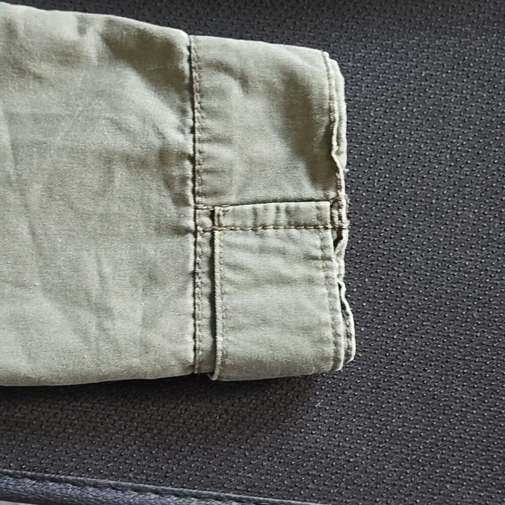 Ambiance Utility Jacket Army Green Size L Cotton Shell Zip Button Pockets - Picture 3 of 8
